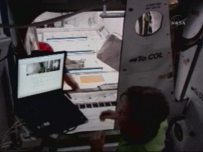 Pohled do vstupního prostoru modulu Columbus na ISS
