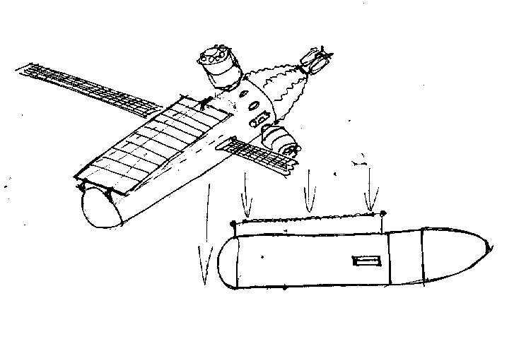 Originální kresba návrhu projektu Perun z roku 1979