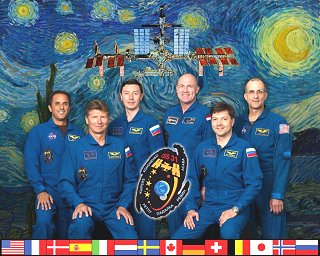 Expedice 31 (zleva: Acaba, Padalka, Revin, Kuipers, Kononěnko, Pettit)