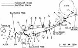 Mapka druh vychzky. Leatmi psmeny jsou oznaena plnovan, stojatmi psmeny skuten msta sbru vzork. Pvodn se kosmonauti domnvali, e doli pouze do bodu X, ve skutenosti vak byli mnohem dl.