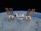 Stanice ISS pi odletu raketoplnu Discovery STS-119 (25.03.2009)