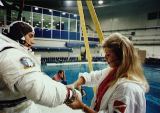 Krikaljov při výcviku před startem STS-63 (??.01.1995)