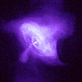 Typický snímek z CXO (Crab Nebula)