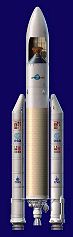 Řez raketou Ariane 503 s tělesem ARD