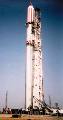 Raketa Zenit na rampě kosmodromu Pleseck