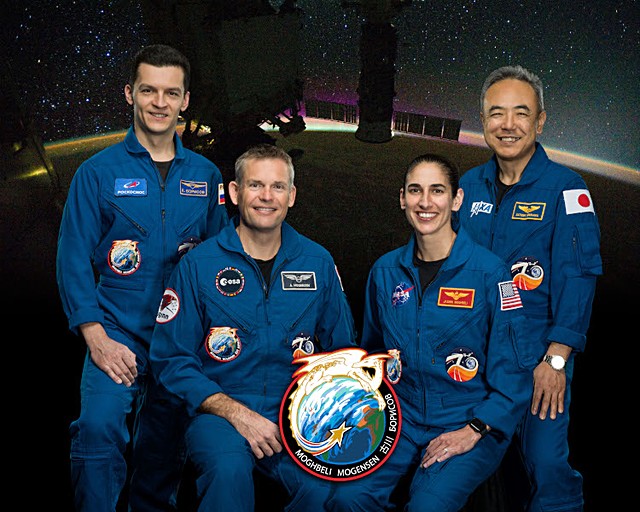 Posádka SpX Crew-7 (zleva: Borisov, Mogensen, Moghbeliová, Furukawa)