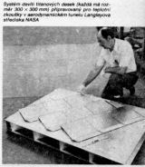 Systm devti titanovch desek (kad m rozmr 300 x 300 mm) pipravovan pro teplotn zkouky v aerodynamickm tunelu Langleyova stediska NASA