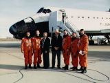 Administrtor NASA Fletcher, R.Truly a posdka STS-29 po pistn (18.03.1989)