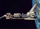 Kresba Spacelabu na oběžné dráze