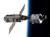 Zrodek ISS - vlevo Zarja, vpravo Unity (13.12.1998)